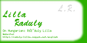 lilla raduly business card
